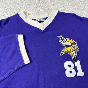 VTG 90's Minnesota Vikings NFL Mirage Throwback Carl Eller Sweater Jersey Large